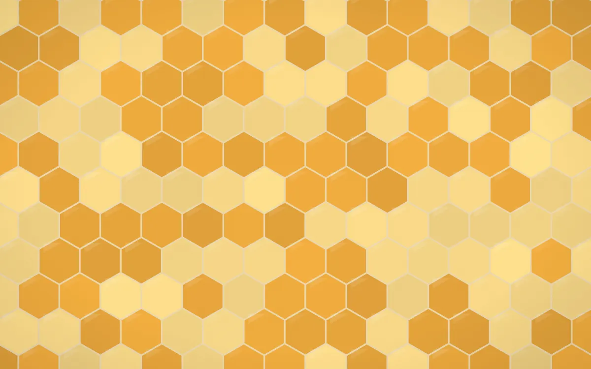 Marigold Temple Hex Tiles — colourful yellow, orange and beige tile background