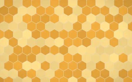 Marigold Temple Hex Tiles — colourful yellow, orange and beige tile background