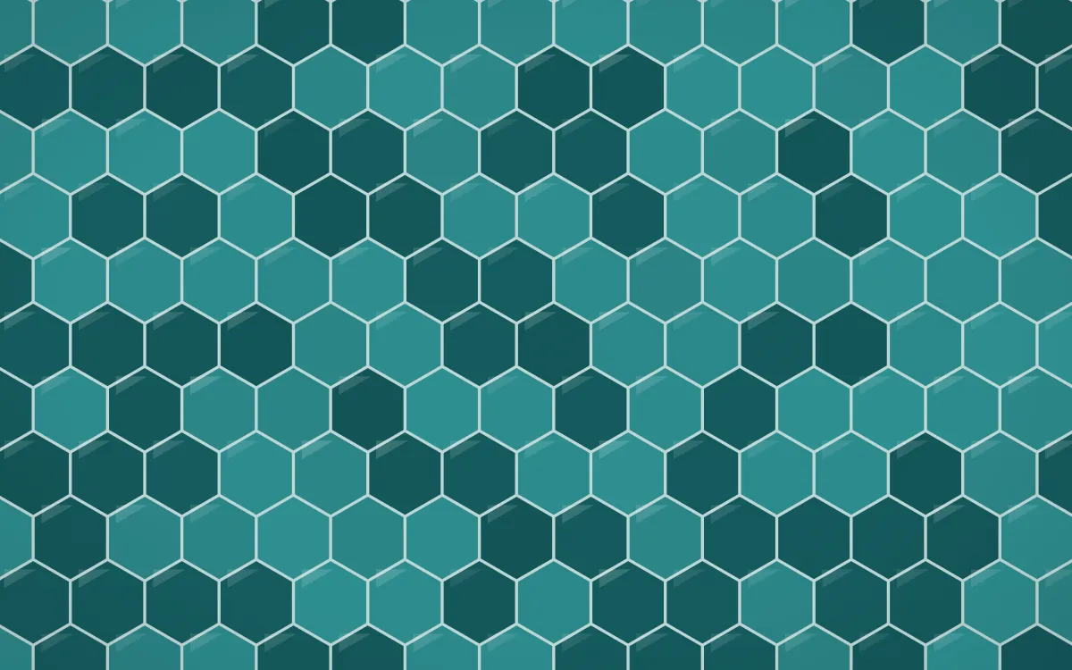 Peacock Court Hex Tiles — dark teal tile background
