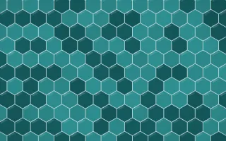 Peacock Court Hex Tiles — dark teal tile background