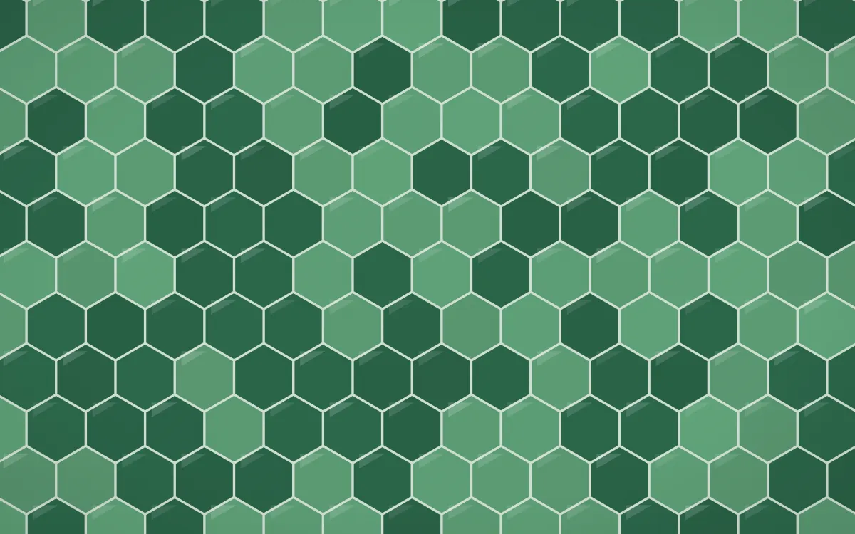 Persian Garden Hex Tiles — dark green tile background