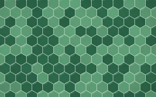 Persian Garden Hex Tiles — dark green tile background