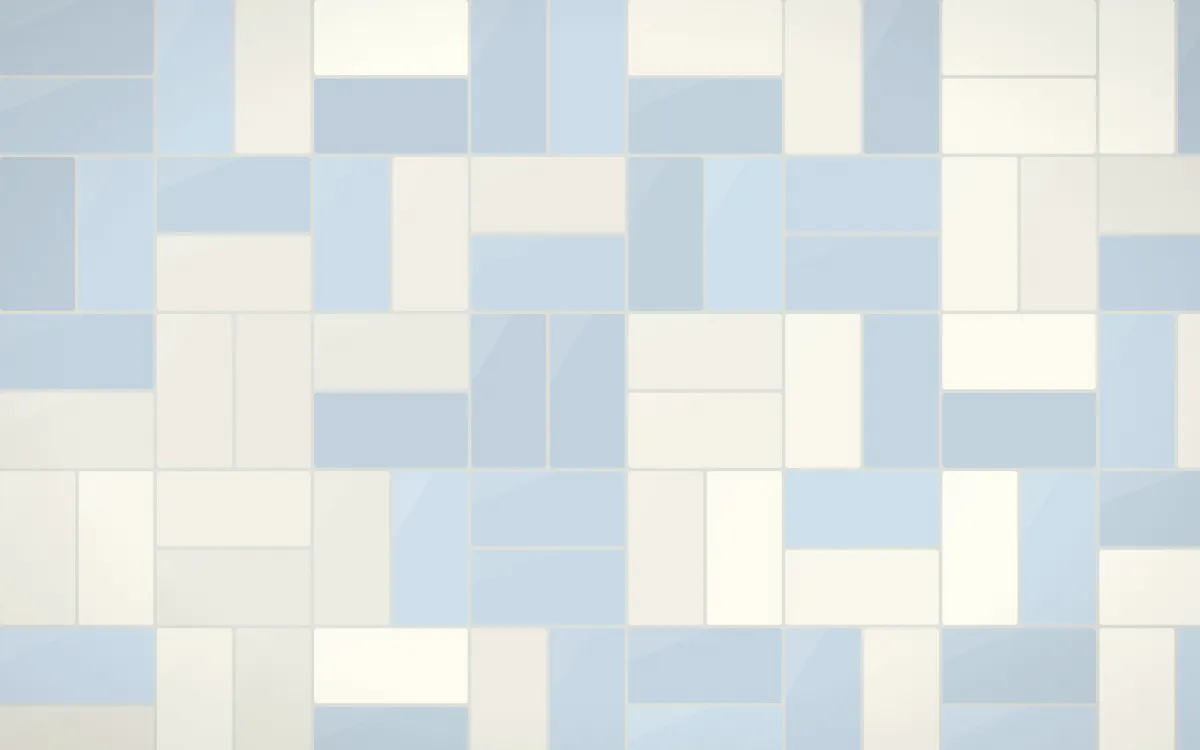 Talavera Puebla Basketweave Tiles — light white, blue and grey tile background