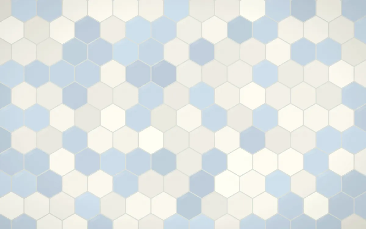 Talavera Puebla Hex Tiles — light white, blue and grey tile background