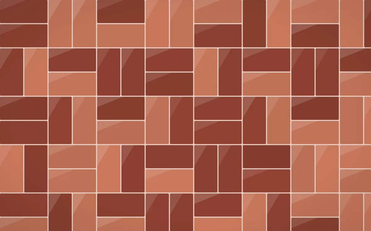Venetian Rosso Basketweave Tiles — dark orange, brown and beige tile background