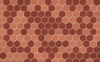 Venetian Rosso Hex Tiles — dark orange, brown and beige tile background