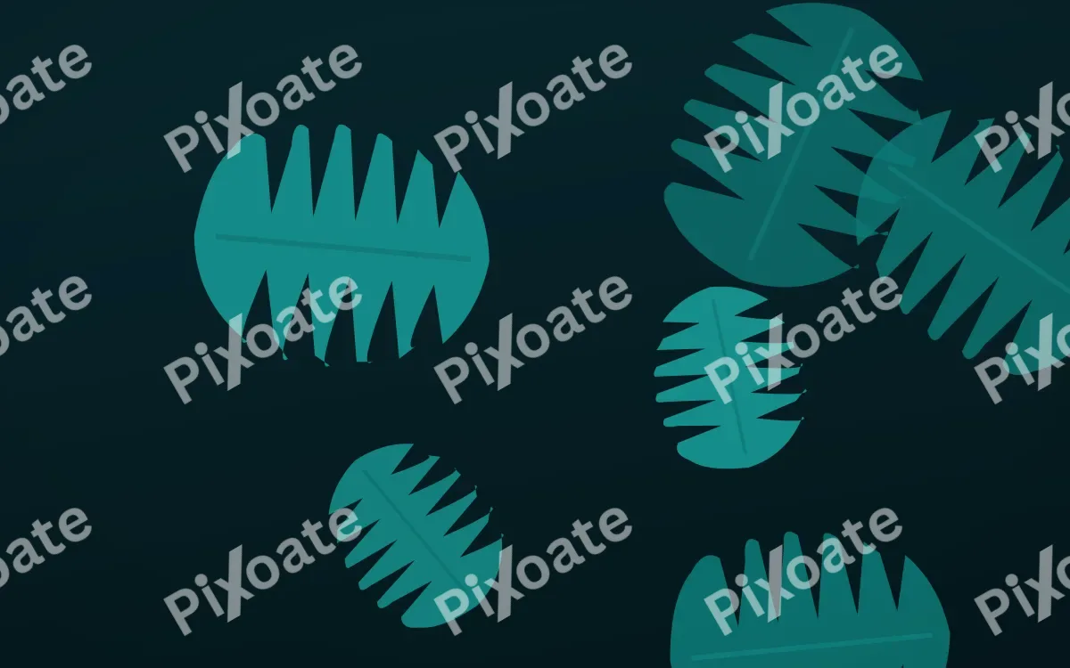 Deep Lagoon Leaves — dark teal and black tropical background