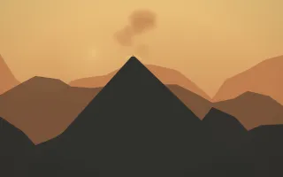 Autumn Glow Volcano II — colourful orange, brown and grey volcano background, variation II