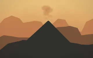 Autumn Glow Volcano III — colourful orange, brown and grey volcano background, variation III
