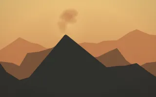 Autumn Glow Volcano IX — colourful orange, brown and grey volcano background, variation IX