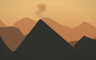 Autumn Glow Volcano V — colourful orange, brown and grey volcano background, variation V