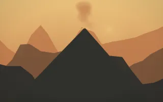 Autumn Glow Volcano VII — colourful orange, brown and grey volcano background, variation VII