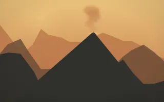 Autumn Glow Volcano VIII — colourful orange, brown and grey volcano background, variation VIII
