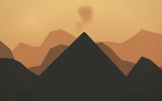 Autumn Glow Volcano XI — colourful orange, brown and grey volcano background, variation XI