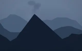 Blue Hour Volcano — dark blue volcano background