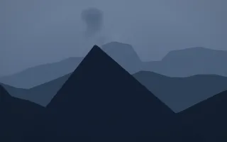Blue Hour Volcano V — dark blue volcano background, variation V