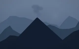 Blue Hour Volcano VI — dark blue volcano background, variation VI
