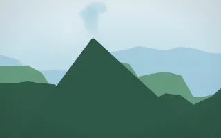 Clear Day Volcano — light blue and green volcano background