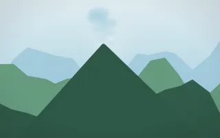 Clear Day Volcano II — light blue and green volcano background, variation II