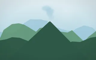 Clear Day Volcano III — light blue and green volcano background, variation III