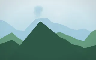 Clear Day Volcano IX — light blue and green volcano background, variation IX
