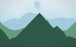 Clear Day Volcano VII — light blue and green volcano background, variation VII