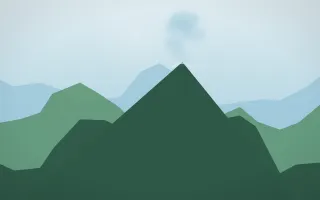 Clear Day Volcano VIII — light blue and green volcano background, variation VIII