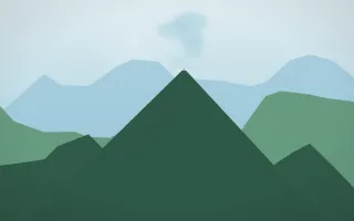 Clear Day Volcano XI — light blue and green volcano background, variation XI