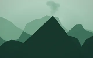 Emerald Mist Volcano IV — dark green volcano background, variation IV
