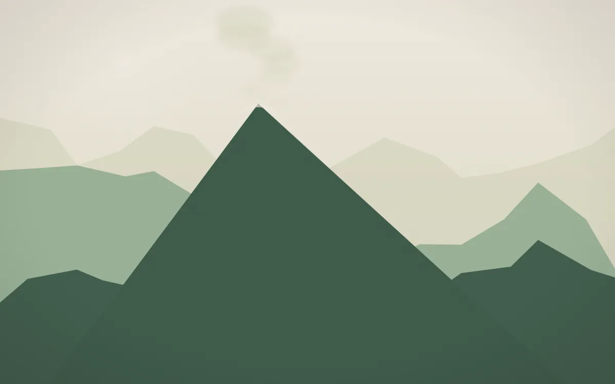 First Light Volcano — light beige and green volcano background