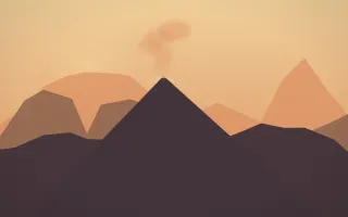 Golden Hour Volcano VI — colourful orange and pink volcano background, variation VI