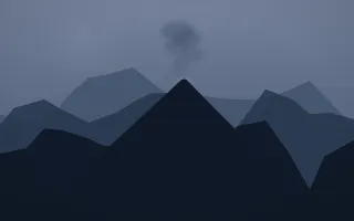 Moonlight Volcano III — dark blue volcano background, variation III