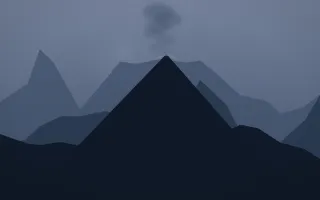 Moonlight Volcano VII — dark blue volcano background, variation VII