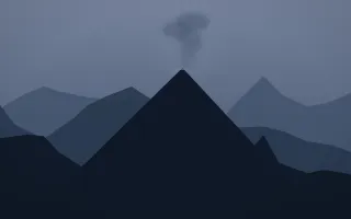 Moonlight Volcano XI — dark blue volcano background, variation XI