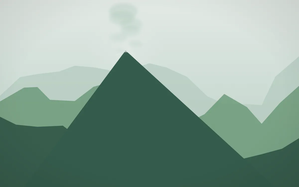 Spring Rain Volcano — light white and green volcano background