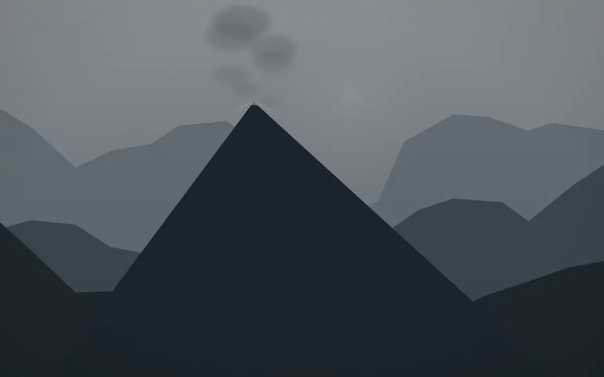 Storm Light Volcano — dark grey and blue volcano background