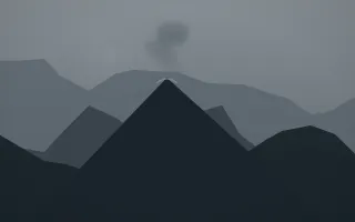 Storm Light Volcano VI — dark grey and blue volcano background, variation VI