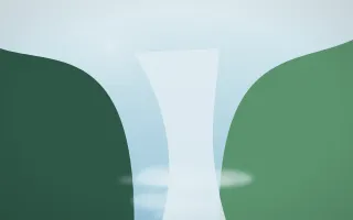 Clear Day Waterfall — light blue and green waterfall background