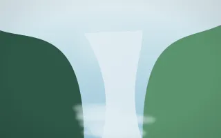 Clear Day Waterfall V — light blue and green waterfall background, variation V