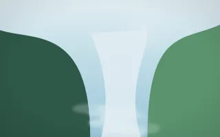 Clear Day Waterfall VI — light blue and green waterfall background, variation VI