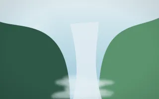 Clear Day Waterfall VII — light blue and green waterfall background, variation VII