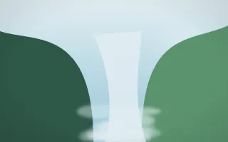 Clear Day Waterfall X — light blue and green waterfall background, variation X