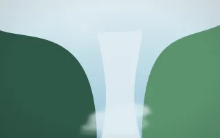 Clear Day Waterfall XI — light blue and green waterfall background, variation XI