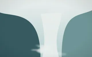 Coastal Mist Waterfall III — light white and teal waterfall background, variation III