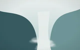 Coastal Mist Waterfall IV — light white and teal waterfall background, variation IV