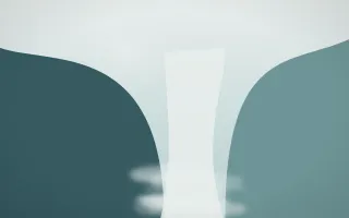 Coastal Mist Waterfall VIII — light white and teal waterfall background, variation VIII