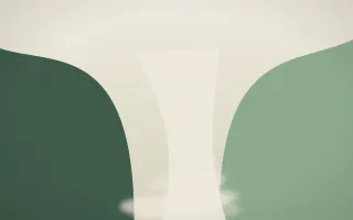 First Light Waterfall — light beige and green waterfall background