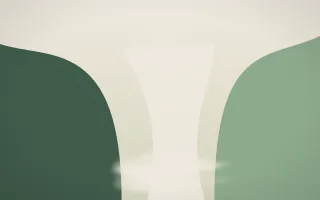 First Light Waterfall IX — light beige and green waterfall background, variation IX
