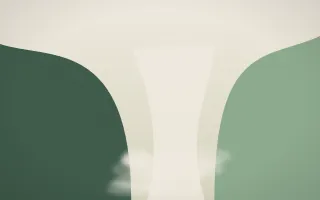 First Light Waterfall VI — light beige and green waterfall background, variation VI