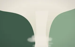 First Light Waterfall VIII — light beige and green waterfall background, variation VIII